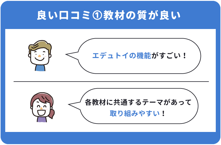 こどもちゃれんじぽけっとの良い口コミ「教材の質が良い」