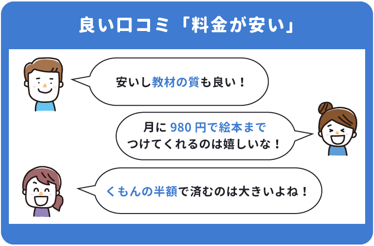 ポピー2歳の良い口コミ「料金が安い」