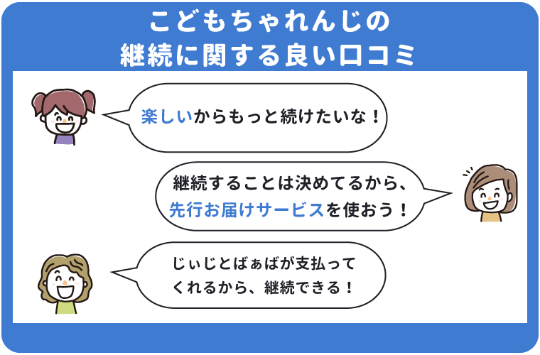 こどもちゃれんじの継続に関する良い口コミ