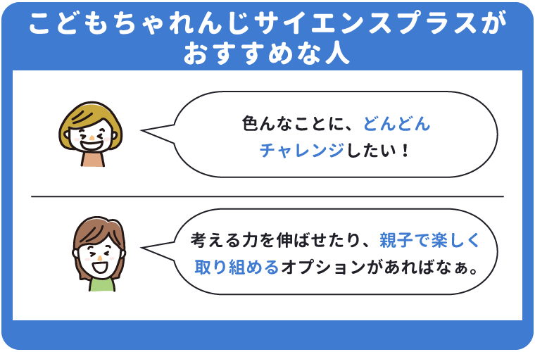 こどもちゃれんじサイエンスプラスがおすすめな人