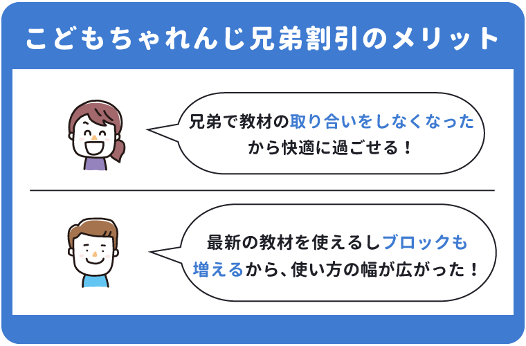 こどもちゃれんじ兄弟割引のメリット