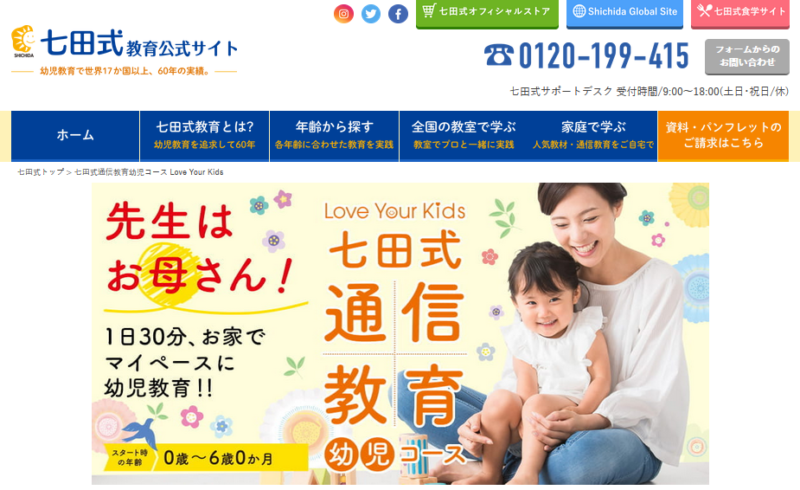 七田式通信教育幼児コース Love Your Kids